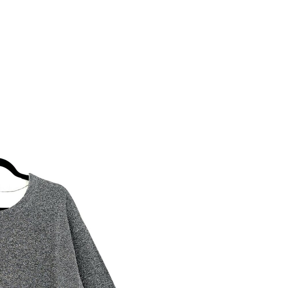 Good American All That Glitters Silver Knit Sweatshirt Zipper Detail - Picture 5 of 9